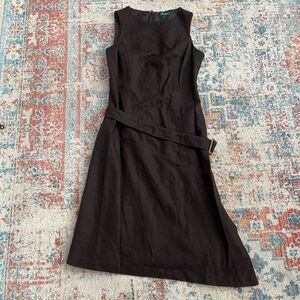 United Colors of Benetton vintage wool asymmetrical hem belted sleeveless dress